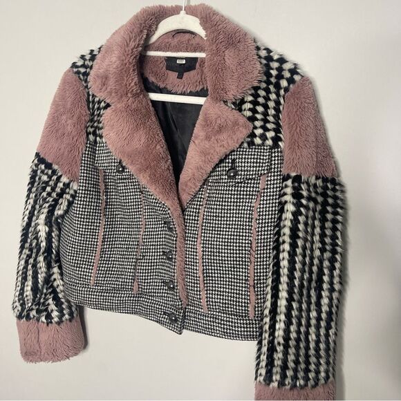 Kendall & Kylie Mix media faux fur jacket XS - Picture 12 of 12
